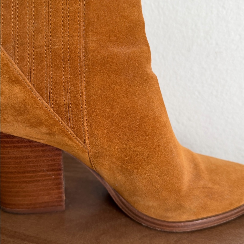 Marc Fisher Suede Ankle Boots in Cognac Brown - Picture 4 of 6
